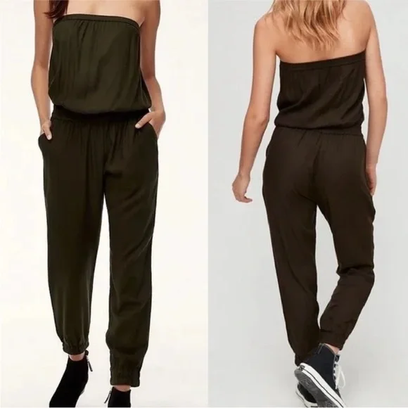 The Aritzia Azure Skies Strapless Jumpsuit. Black. Size Small. - Picture 3 of 9